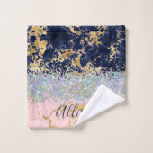 Parties scintillant et marbre personnalisé (Gant de toilette)