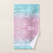 Parties scintillant et Motif brillant rose/Turquoi (Serviette à main)