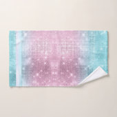 Parties scintillant et Motif brillant rose/Turquoi (Serviette à main)