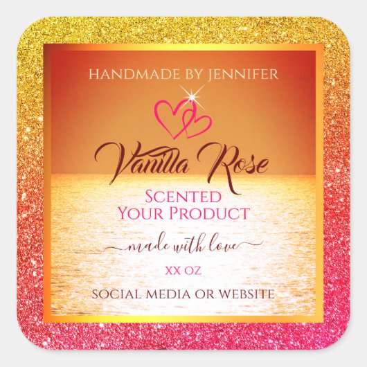 Parties scintillant Étiquette de produits Orange J (Devant)