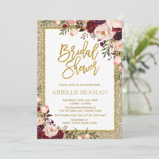 Parties scintillant Fête des mariées Invitation Bo (Debout devant)