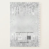 Parties scintillant fleurie argentée rose pâle nom (Dos)