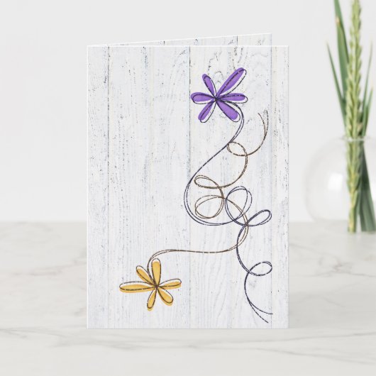 Parties scintillant Fleurs Se Bien Bientôt Carte (Devant)