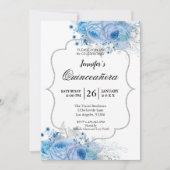 Parties scintillant Floral Quinceanera Invitation (Devant)