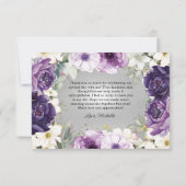 Parties scintillant florale blanc pourpre Merci d' (Dos)