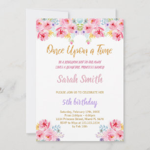 Parties scintillant Florale Princesse Invitation A