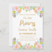 Parties scintillant Florale Princesse Invitation A (Devant)