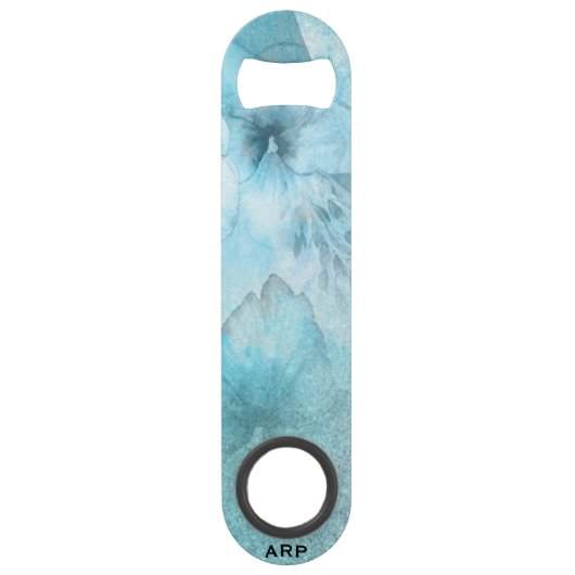 *~* Parties scintillant florale turquoise aquarell (Devant)