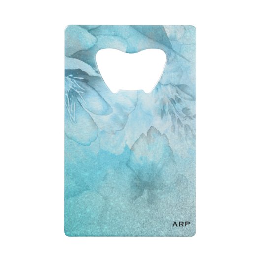 *~* Parties scintillant florale turquoise aquarell (Devant)