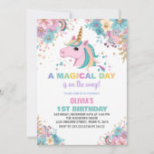 Parties scintillant Florale Unicorn Invitations An (Devant)