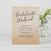 Parties scintillant Gold Bachelorette Invitation W (Debout devant)