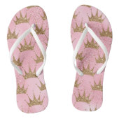 Parties scintillant Gold Couronne Imprimer tongs (Semelle)