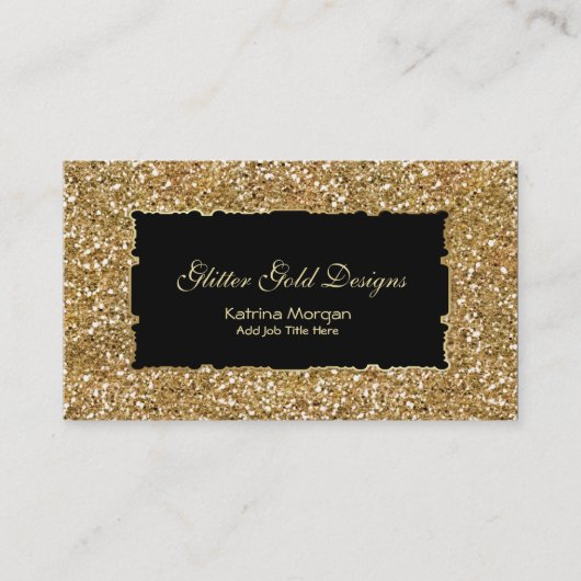 Parties scintillant Gold Elegance Cartes de visite (Devant)