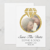 Parties scintillant Gold Enregistrer le Faire-part (Devant / Derrière)