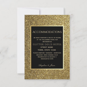 Parties scintillant Gold et Black Mariage Carte d'