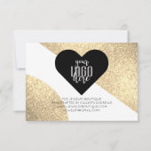 Parties scintillant Gold Geo Heart Logo Merci clie (Dos)