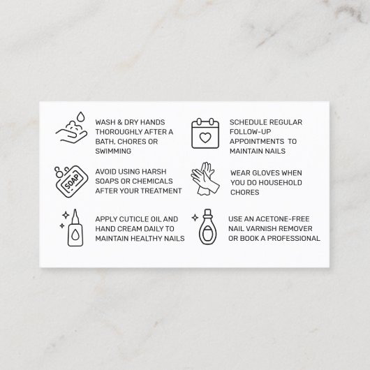 Parties scintillant Gold Nails Instruction Carte d (Dos)