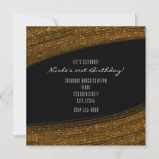 Parties scintillant Gold Sparkle & Invitations Bla (Devant)