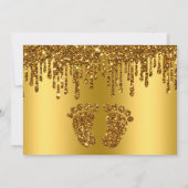 Parties scintillant goutte or bébé pieds Carte de  (Dos)