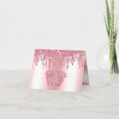 Parties scintillant goutte rose bébé pieds Carte d (Dos)