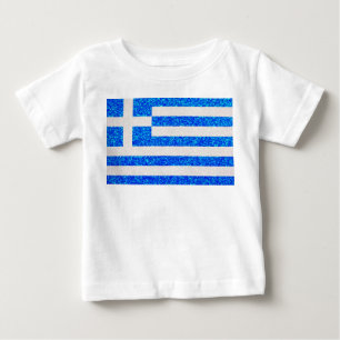 Parties scintillant Grèce drapeau bébé tshirt
