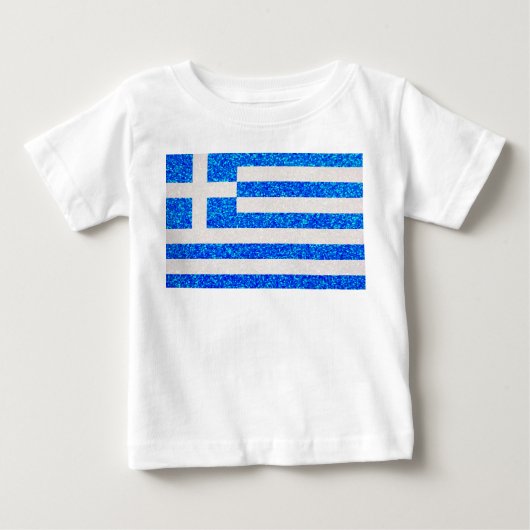 Parties scintillant Grèce drapeau bébé tshirt (Devant)