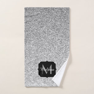 Parties scintillant gris argent scintille Monogram
