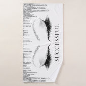 Parties scintillant gris argenté blanc maquillage  (Serviette de bain)