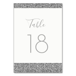 Parties scintillant gris argenté Numéro de table C