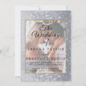 Parties scintillant gris Élégant Faire-part de mar (Devant)