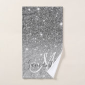 Parties scintillant gris moderne éclabousser Nom p (Serviette à main)
