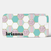 Parties scintillant Hexagon Coque-Mate coque iphon (Verso (horizontal))