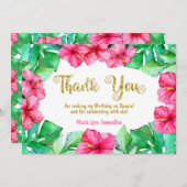 Parties scintillant Hibiscus rose tropical Merci d (Devant / Derrière)