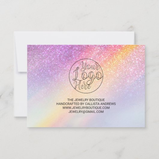 Parties scintillant Holographe Rainbow Ombre Merci (Dos)