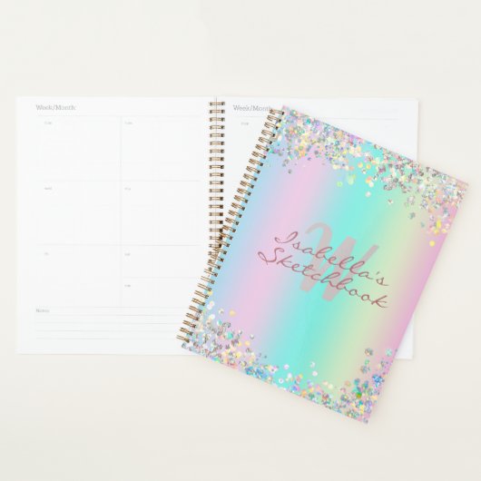 Parties scintillant holographique Unicorn (Devant avec enveloppe)