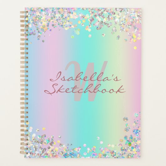 Parties scintillant holographique Unicorn (Devant)