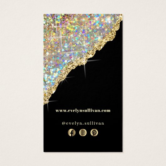 Parties scintillant irisée en or Faux insert (Dos)