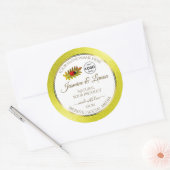 Parties scintillant jaune Blanc Étiquettes de prod (Enveloppe)