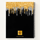 Parties scintillant journal monogramme or noir arg (Dos)