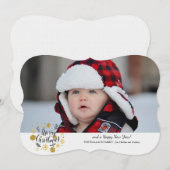 Parties scintillant Joyeux Carte photo de Noël (Devant / Derrière)