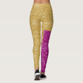 Parties scintillant Leggings violets d'or (Dos)