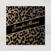 Parties scintillant Leopard Carte de visite noir e (Devant)