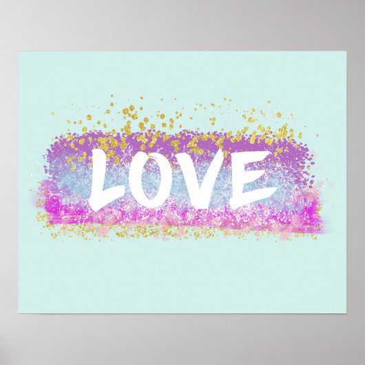 Parties scintillant Love Colorful Poster (Devant)