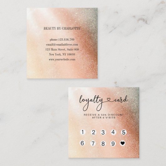 Parties scintillant Loyauté 10 clous Lashes Carte  (Devant / Derrière)