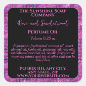 Parties scintillant Magenta Noir étiquette à roule (Devant)