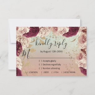 Parties scintillant Mariage RSVP Rose nuptiale Gol
