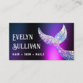 Parties scintillant mermaid queue pourpre carte de (Devant)