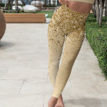 Parties scintillant métal brossé or<br><div class="desc">Un design tendance et chic leggings avec une jolie parties scintillant dorée brillante sur un arrière - plan métallique brossé à l'or.</div>