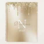 Parties scintillant métal or Monogramme Élégant<br><div class="desc">Magnifique arrière - plan métallique en or Faux avec élégante fausse parties scintillant drip. Ajoutez votre nom et votre monogramme et faites de ce joli planificateur votre propre nom. Je ne peux pas me rendre compte de la beauté de ce simple planificateur dans ce design. Vous êtes impatient d’utiliser ce...</div>