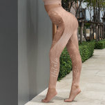 Parties scintillant métal Rose or personnalisé<br><div class="desc">Personnalisez facilement ce métal brossé or rose et les leggings à parties scintillant imitant glamour avec votre propre nom personnalisé.</div>